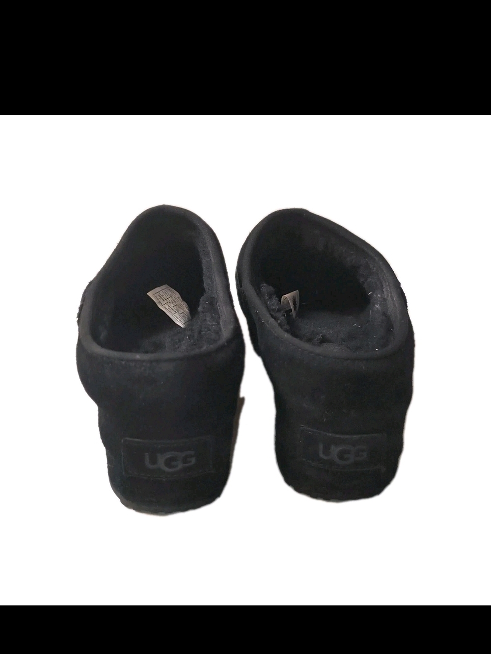 UGG Cottage Clog Slip On Shoes Black Suede Leather Women’s Size 8 - Picture 4 of 7